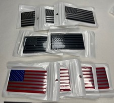 9 PCS American Flag Emblem Car Stickers, 3D Metal USA Flag Car Black