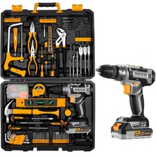 Cordless Drill Tool Kit Set DEKO 20V Power Drill Tool Box with Battery Electric