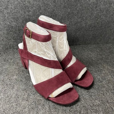 VIONIC Sarama Block Heeled Sandals Women's Size US 11 Wide Cherry