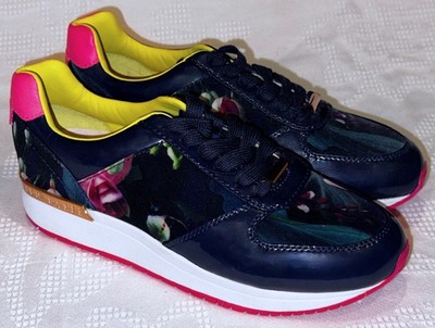 TED BAKER Phressya 2 Patent Leather Floral Casual Shoes Sneakers NEW Womens 6 7