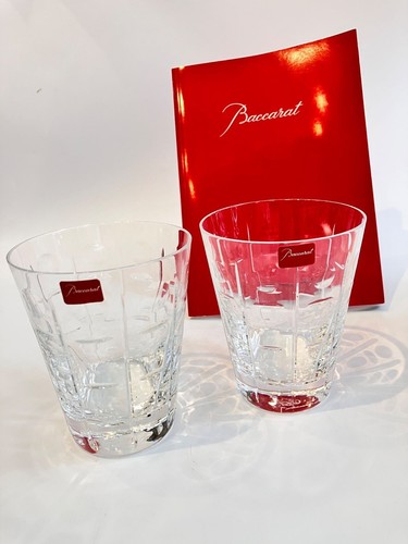 Baccarat Equinox Tumbler Crystal Glass Set of 2 Made in France Box for Each Mint - Picture 4 of 10