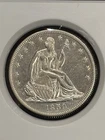 1859 Seated Liberty Half Dollar--Beautiful AU Coin--Likely Cleaned