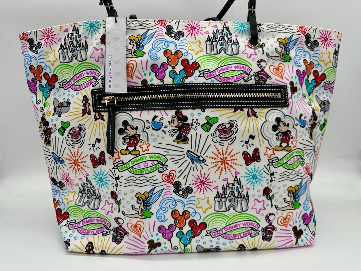 Disney Dooney & and Bourke Sketch Reversible Black Nylon Tote Bag