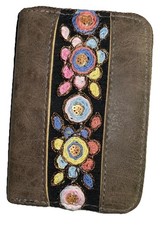 Embroidered Floral Women s Genuine Leather Wallet, Multifunction