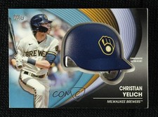 2022 Series 2 Batting Helmet Commemorative Relics Blue Christian Yelich 18t1