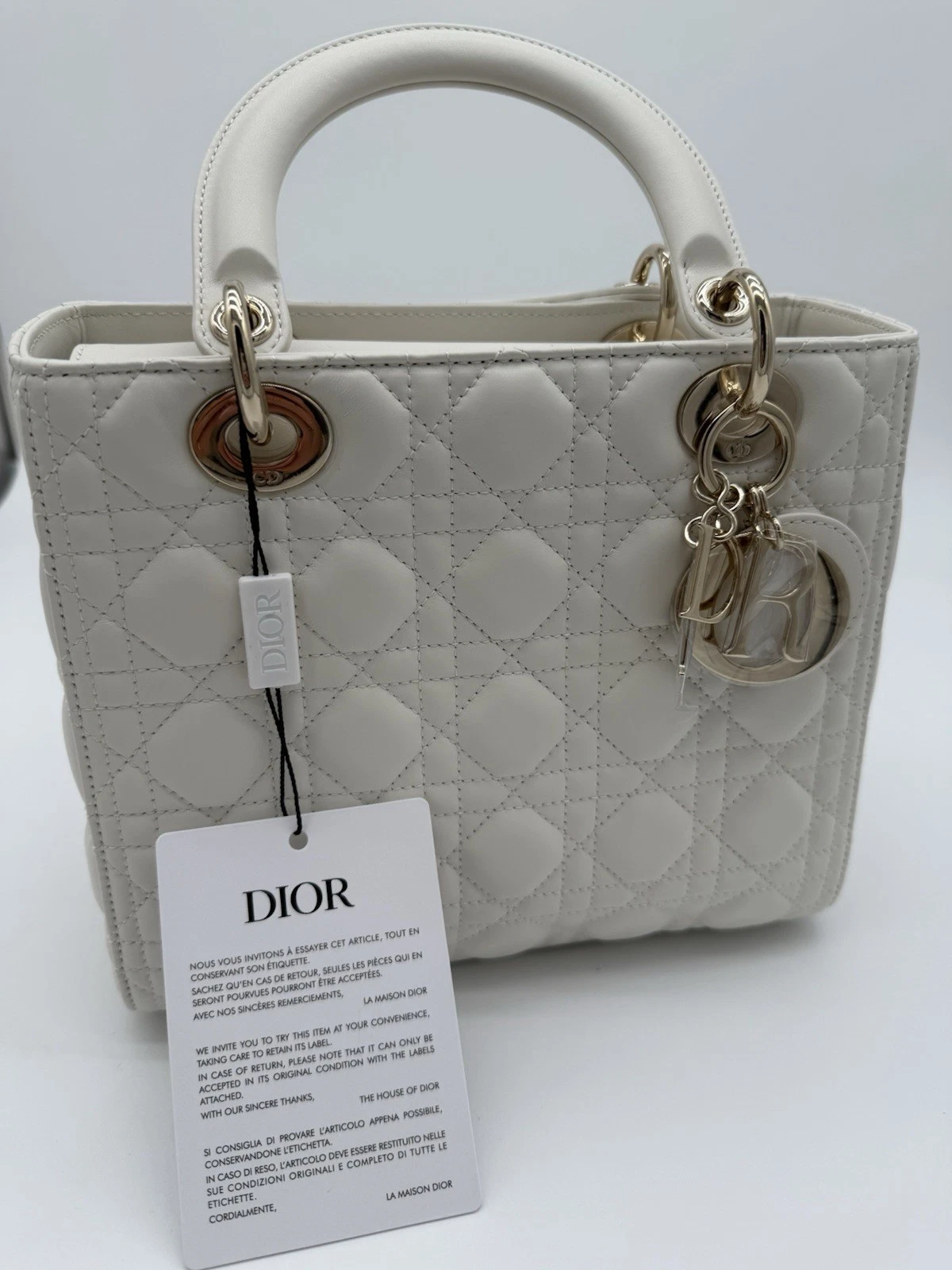 SAC FEMME DIOR MOYEN NEUF LATTE CANNAGE PEAU D'AGNEAU PRIX DE VENTE CONSEILLÉ 5