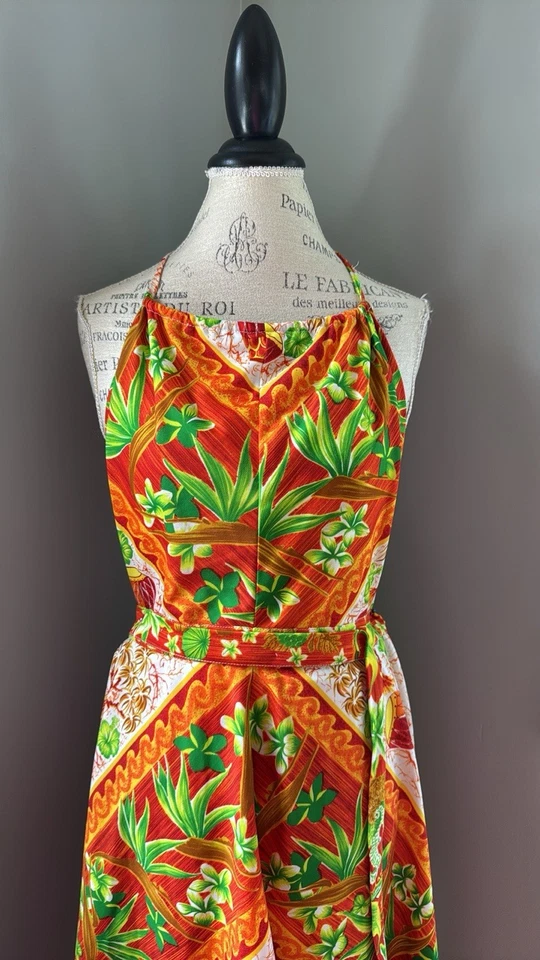 Vestido de Colección Hawaiano HIKILAU Moda Halter Envolvente Talla Pequeña Foto 2 de 4