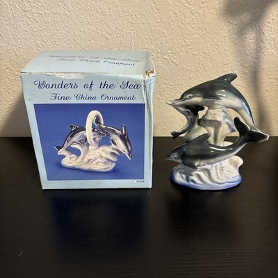 Wanders of The Sea Fine China Ornament Dolphin Figurine New In Box