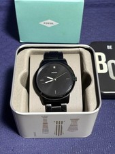 Fossil The Minimalist FS5455 Black Dial Stainless Steel Analog Watch Diamond