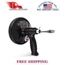 15 Ft. Drum Auger Steel Plumbing Drain Snake with Drain Cleaning Cable
