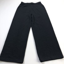St. John Caviar Santana Knit 8 Fit 30W 27L Wool High Rise Straight Pants Black