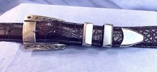 VINTAGE ESTATE DOUGLAS MAGNUS STERLING BUCKLE CHACON ALLIGATOR BELT