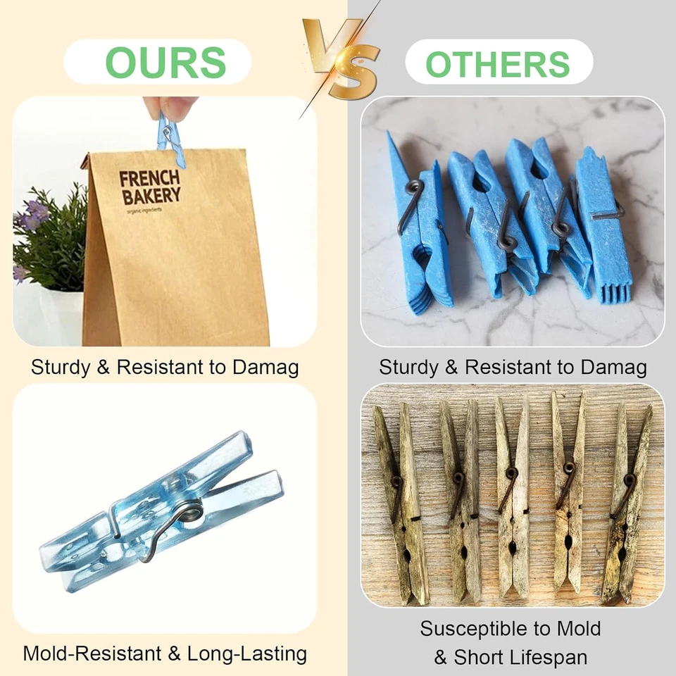 Mini Wäscheklammern Transparent 100 Stück Kleine Klammern - Bild 4 von 4