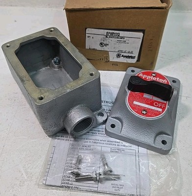 Appleton EFKF12Q Mall Iron Cover Switch & EFD175-NL-Q 3/4 Backbox Single Gang