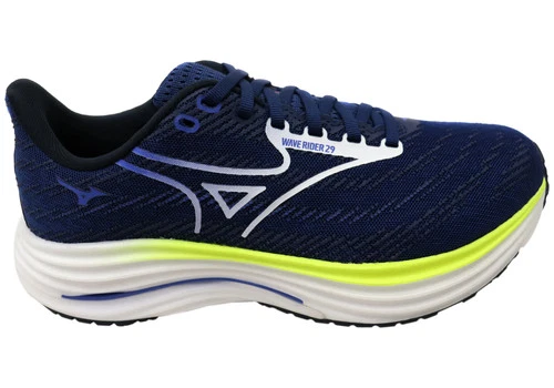 Mizuno Mens Wave Rider 29 Running Shoes Estate Blue White