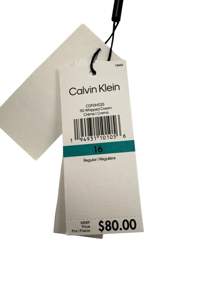 Vestido de fiesta Calvin Klein 16 dobladillo de malla batido crema talla 16 Foto 2 de 4