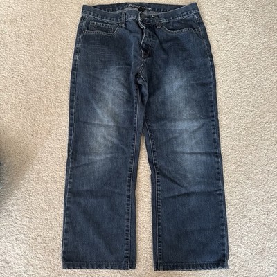 Kenneth Cole New York Men's Blue Denim Straight Jeans Mid Rise 5-Pocket