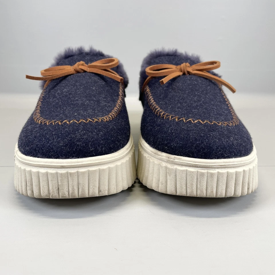 Туфли женские Skechers размер 9,5 темно-синие из искусственного меха мокасины тапочки комфорт из пеноматериала с эффектом памяти - Изображение 3 из 4