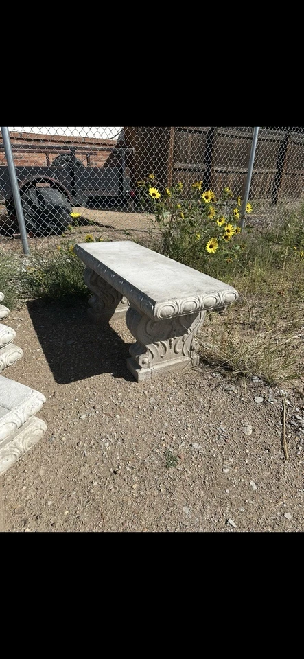 Decorative Concrete Table And Benches, Memorable Benches Honoring a Loved One - Image 4 of 4