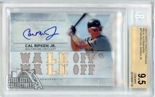 Cal Ripken Jr 2015 Triple Threads Relic Autograph Card #TTAR-CR3 7/18 BGS 9.5