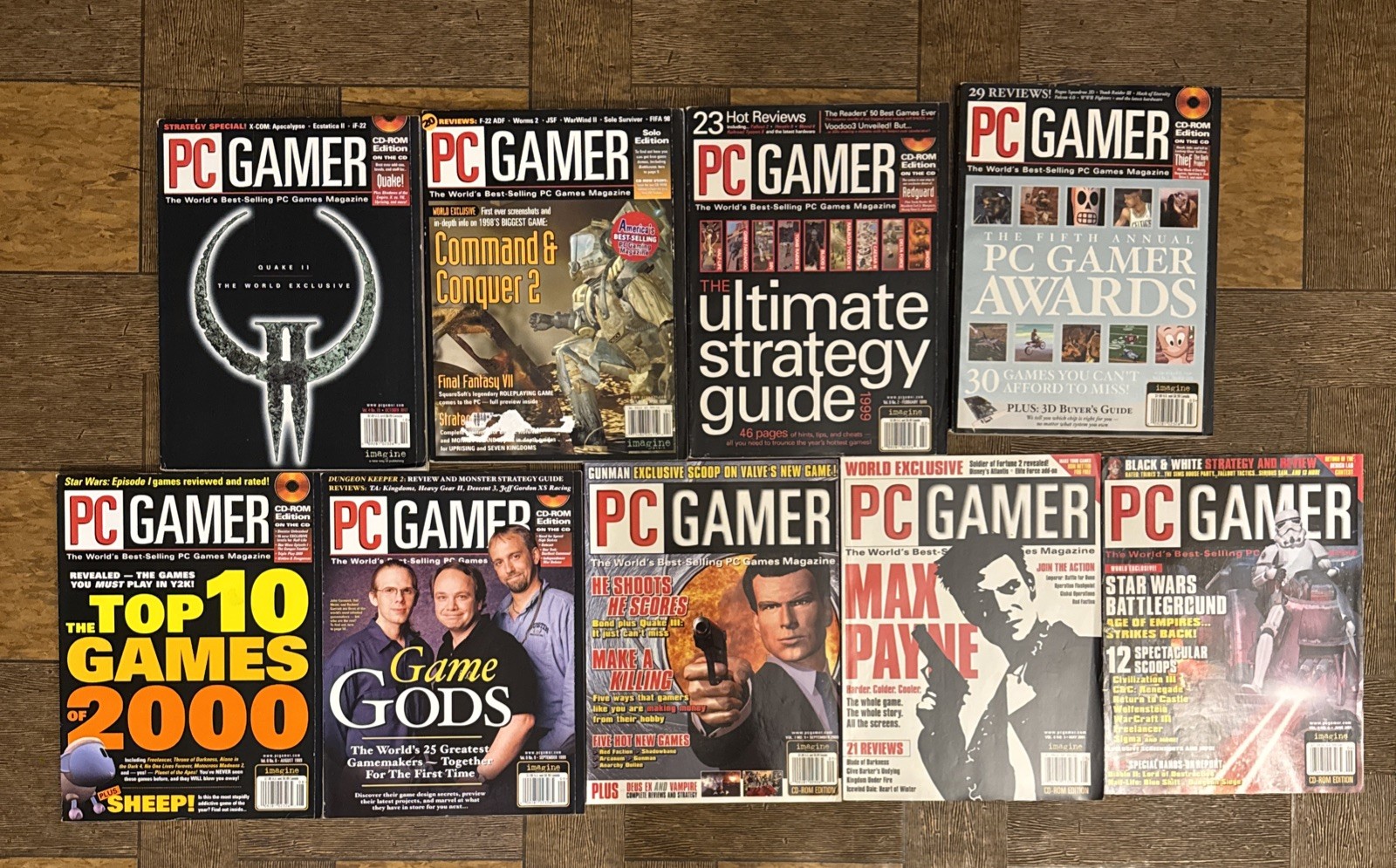 Lot of 9 PC Gamer Magazine 1997-2001 Vintage No CDs Video Games Retro VGC Rare
