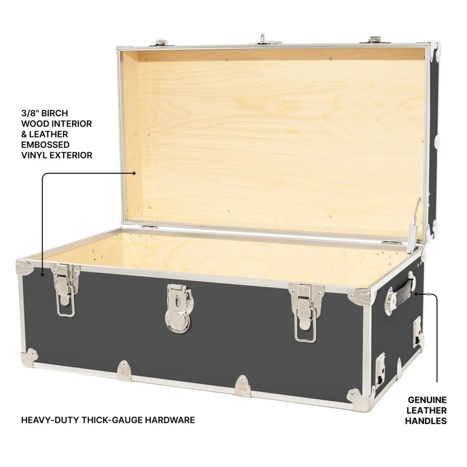 Baúl de campamento con armadura grande - Cofre de almacenamiento seguro para dormitorio - Suelo ideal para campamentos de verano... Foto 3 de 4