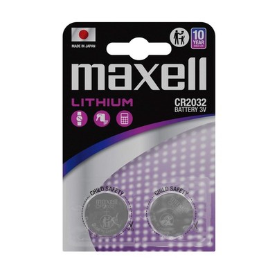 2x Maxell CR2032 Lithium Knopfzelle 3V Batterie - Made in Japan