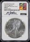 2022-W Burnished Silver Eagle NGC MS70 Guadioso Signed West Point Mint Hoard