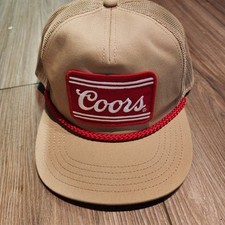 AMERICAN NEEDLE COORS Beer trucker mesh Snapback Rope HAT Khaki  Red