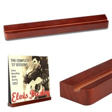 Heimlove Vinyl Wall Mount Solid Wood Record Shelf Display, Brown, 1 Pack