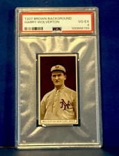 1912 T207 HARRY WOLVERTON vintage Brown back NY Yankee Baseball card. PSA 4 VG