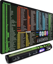 Excel Shortcuts Large Mouse Pad, 31.5 X 15.7 in Gaming Extended Mousepad with St