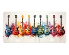 Guitar Row Front License Plate Car Accessory Vanity Plate