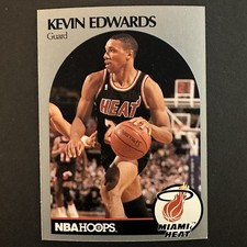 1990-91 NBA Hoops Kevin Edwards Miami Heat #165 Base Set Basketball Card