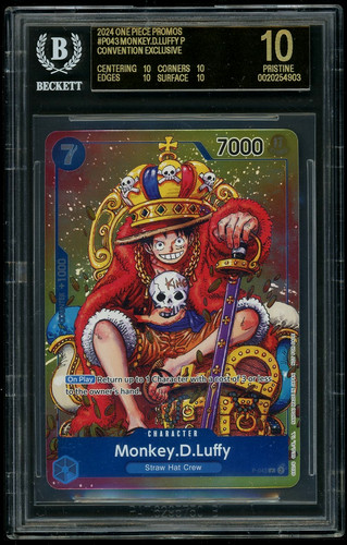 One Piece 2024 Monkey.D.Luffy Promo Convention Exclusive P043 BGS 10 Black Label