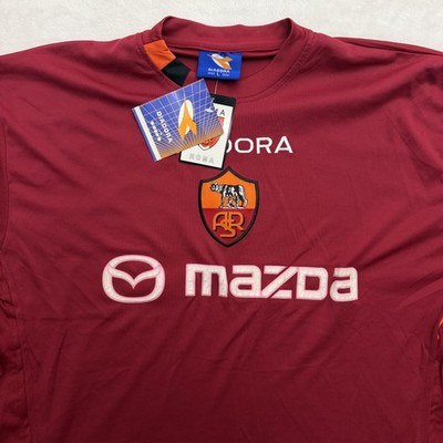 Diadora AS Roma Jersey Mens Large Red Soccer Football Mazda Home