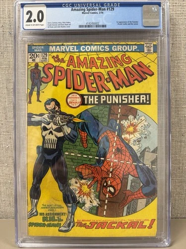 Amazing Spider-Man 129 CGC 2.0 (Marvel Comics February 1974) Punisher 1st App.