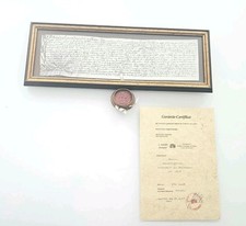 412 Year Old Certificate of Inheritance Parchment 1613 Seal Certificate of Authenticity Antique
