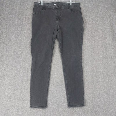 OLD NAVY JEANS WOMENS FADED BLACK SUPER SKINNY CLASSIC DENIM PANTS SIZE 16