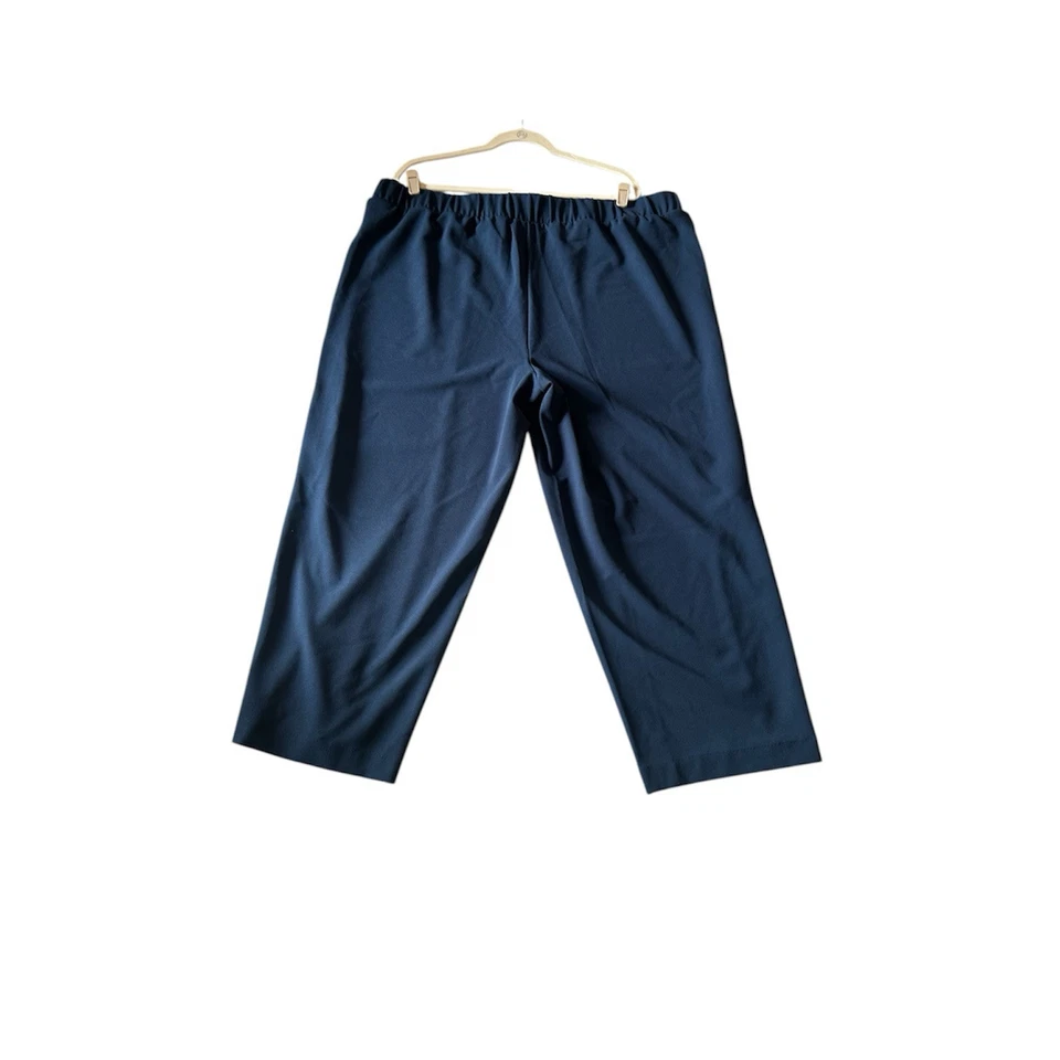 Antthony Women's Swing Open Bottom Navy 2x Knit Wide Leg Pull On - Image 4 of 4