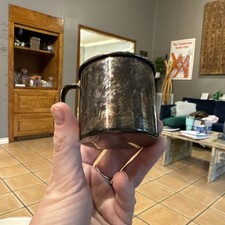 Tarnished Silver Baby Cup Tudor Oneida Community 2.25" Tall