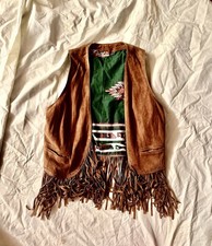 Gilet LE SENTIER - pelle camoscio con frange