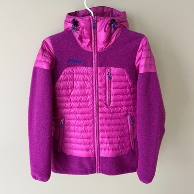 Bergans 5377 Osen Down Wool Jacket Women s XS Pink Hooded Hybrid 700 Fill Power