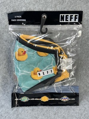 NEFF Face Mask 3 pack Face Covering Reusable 3 Color Print Adjustable Size