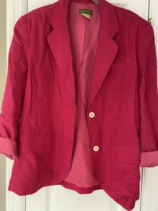 pink linen jacket