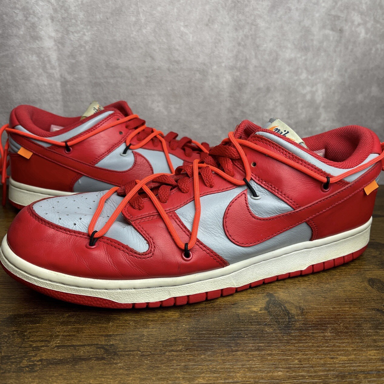 OFF WHITE X NIKE Nike Dunk Low x OFF WHITE University Red 2019 taglia 12 CT0856 600 scarpe uomo OG