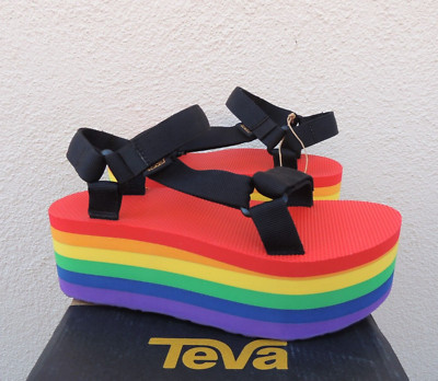 Teva Mid Universal Pride Platform Black/Rainbow‎ Sandal Size 14 Men TEVA MIDFORM UNIVERSAL RAINBOW PRIDE PLATFORM SANDALS, MEN  main image 3