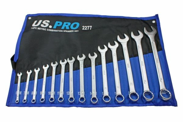Metric Spanner Wrench Set 14pc Combination Spanner set US PRO 6-26mm Tools 2277