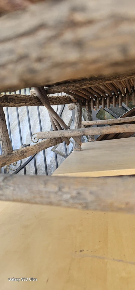 复古贵妃椅有机木材 罕见 54 longx39hx36w-30w 手工制作 舒适 — 第 3/4 张图片