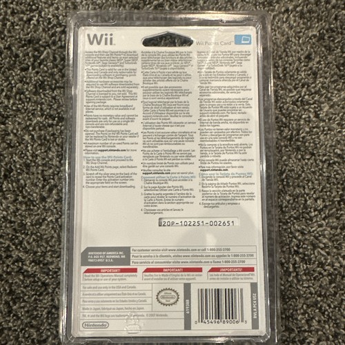 Nintendo Wii 2000 Points Card Factory Sealed Old Stock Sammlerstück NEU - Bild 2 von 2